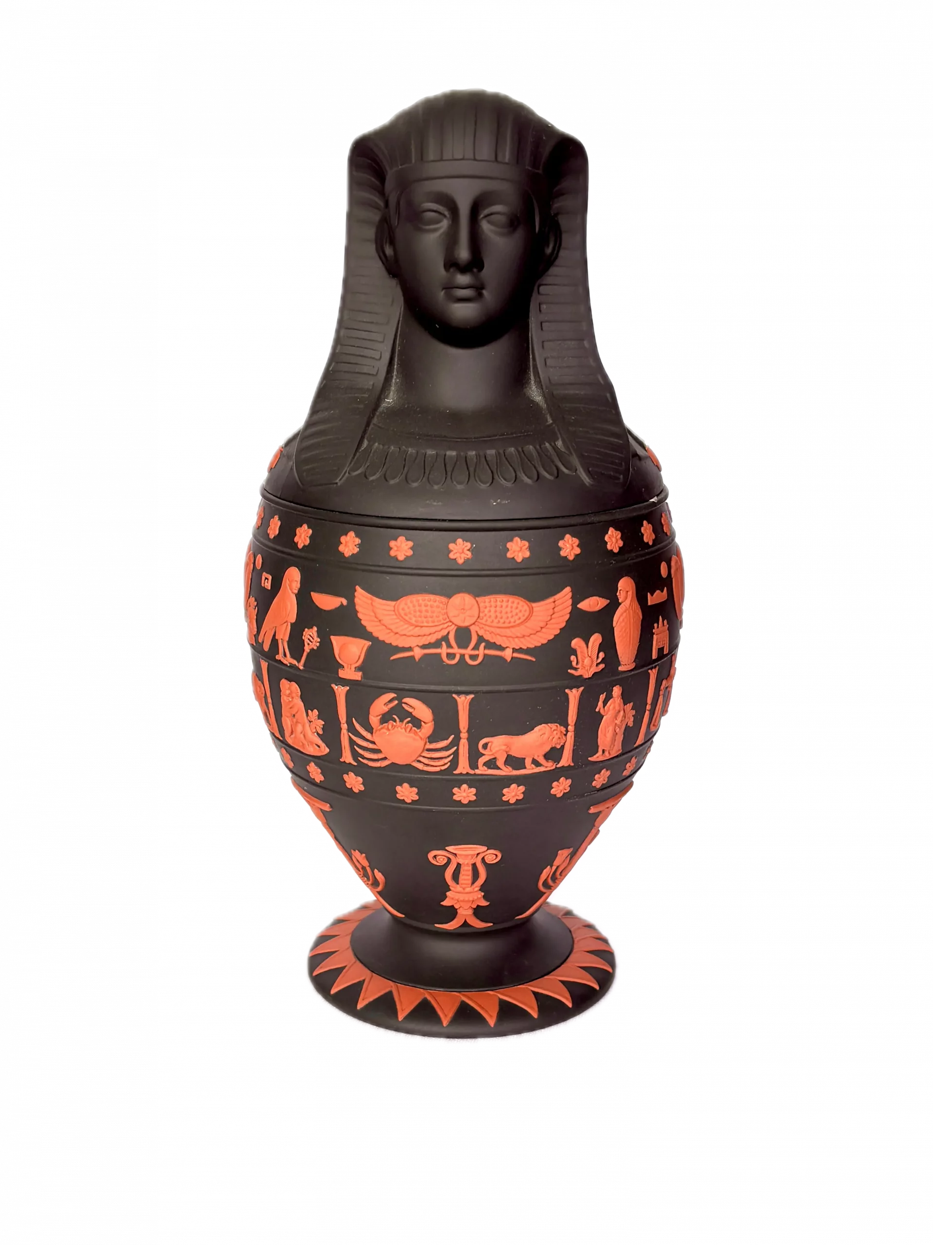 Wedgwood Egyptian Canopic Vase Black Jasperware Limited 500