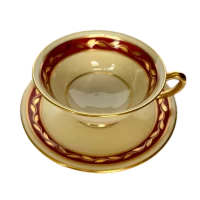 Vintage Lenox L373R Teacups and Saucers – Red Band with Gold Laurel Motif
