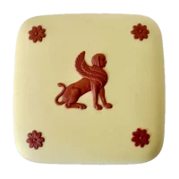 Wedgwood Egyptian Collection Jasperware Lidded Box Primrose & Terracotta Sphinx Motif 1978