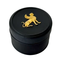 Wedgwood Egyptian Collection Black Basalt Gilt Winged Sphinx Round Box (1979)