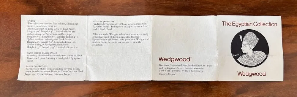 Wedgwood Egyptian Collection Brochure