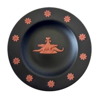 Wedgwood Egyptian Collection Jasperware Plate Black & Terracotta Crocodile Motif 1970s