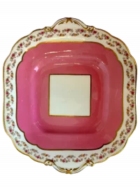 Antique Aynsley 982 Square Cake Plate w Handles Pink Floral Gilt 10” England