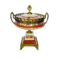 ACF Décor de Paris Orange or Rust Pedestal Dish or Urn