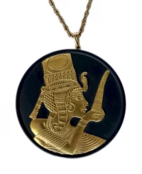 Wedgwood 7cm Ankhesenamun Black Basalt Pendant Necklace Boxed