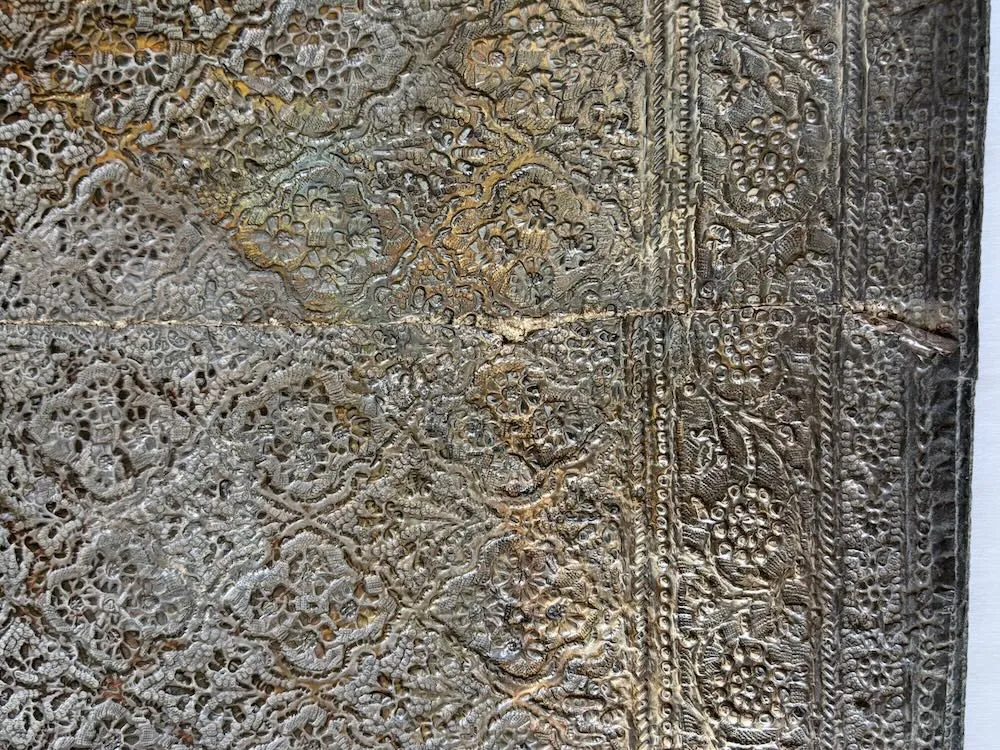 IMG_0704_result - Atelier85 Antiques Persian Qajar Silver Repoussé Mirror with Miniature Paintings & Calligraphy, Iran c.1900