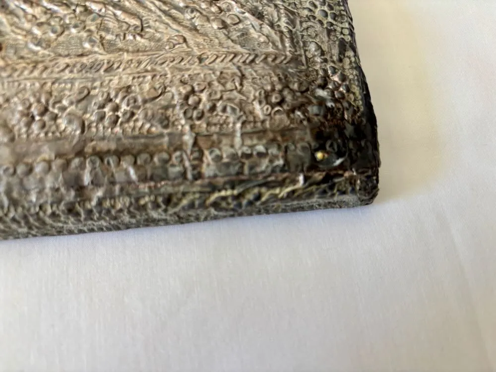 IMG_0705_result - Atelier85 Antiques Persian Qajar Silver Repoussé Mirror with Miniature Paintings & Calligraphy, Iran c.1900