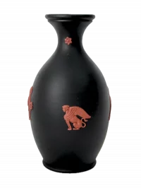 Wedgwood Egyptian Collection Black Jasperware Vase Terracotta Sphinx Motif 1978