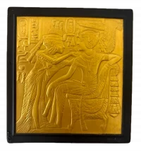 Wedgwood Egyptian Collection Black Basalt Plaque “Lord of the Diadems” Gilt Relief 1979 Limited Edition