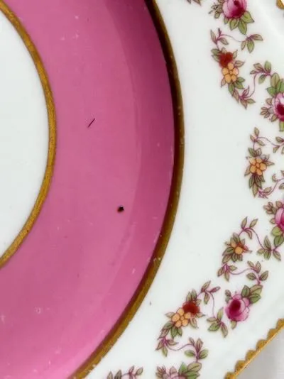 IMG_1261_result - Atelier85 Antiques Aynsley 982 Pink Rose Swag Bread & Butter Plates Set of 3 Small Cake Plates England Antique