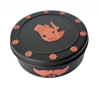 Wedgwood Egyptian Collection Black Jasper Trinket Box with Ankhesenamun Relief – England 1978