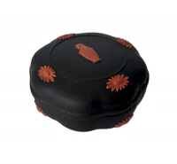 Wedgwood Egyptian Jasperware Trinket Box Black Basalt & Terracotta Canopic Jar 1978