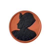 Wedgwood Egyptian Collection Tutankhamun Jasper Plaque 3cm Black on Terracotta 1977