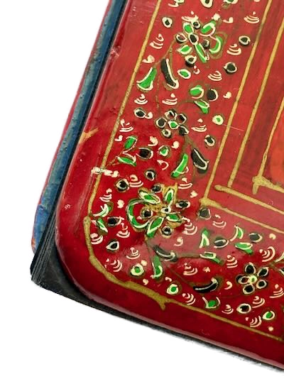 IMG_1362 - Atelier85 Antiques Persian Lacquer Photo Album with Miniature Hunting Scenes – Hand Painted Papier-Mâché, Early 20th Century