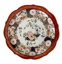 Saji Fine China Japanese Imari Porcelain Plate with Chrysanthemum Decoration – 12 Inch Mid-Century Export Ware