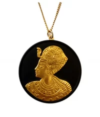 Wedgwood Egyptian 4cm Tutankhamun Black Basalt Pendant Necklace Boxed