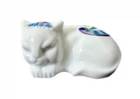 Vintage Elizabeth Arden Treasures of the Pharaohs Sacred Cat Porcelain Pomander Blue Grass Japan