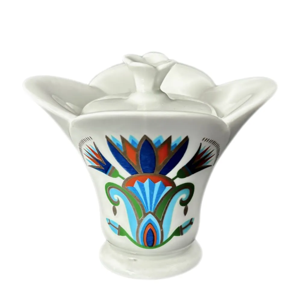 IMG_1502_result - Atelier85 Antiques Elizabeth Arden Treasures of the Pharaohs Lotus Candle Jar Blue Grass Egypt