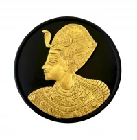 Wedgwood Egyptian Collection Tutankhamun Gilt Black Basalt Plaque 7cm