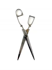 Persian Market Scissors Possibly Qajar Era with J. A. Henckels Solingen Steel & Eastern Inscription 19th Century