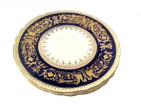 Aynsley Seville Pattern 6874, Aynsley Seville Cobalt Blue Raised Gold Griffins Bread & Butter Plates Set of 3 Pattern 6874