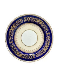 Aynsley Seville Cobalt Blue Raised Gold Griffins 7462 8.125" Salad Plate