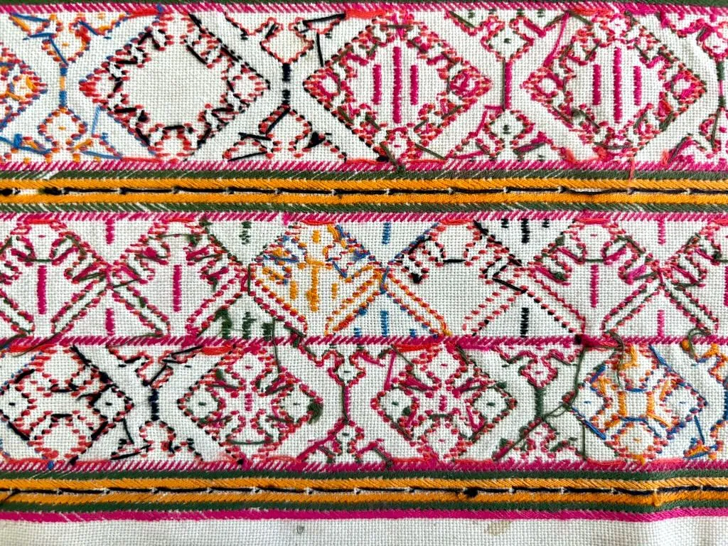 IMG_2089 - Atelier85 Antiques Reverse of a Baluchi embroidered textile showing traditional stitching techniques