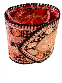 Antique Persian Tribal Embroidery, Possibly a Wrist Cuff