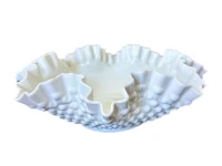 Vintage Fenton Hobnail Milk Glass Bowl