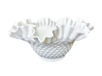 9.25" Vintage Fenton Hobnail Milk Glass Bowl