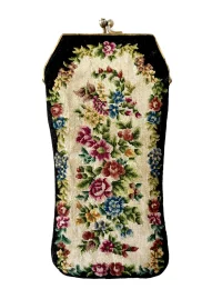 Vintage Floral Petit Point Eyeglass Case c. 1960s