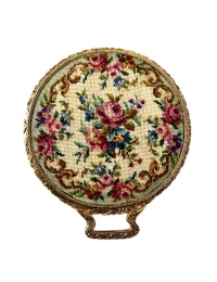 Petit Point: The Remarkable Art of Miniature Embroidery, Vintage Petit Point Pocket Mirror – Vienna 1967