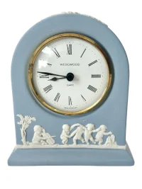 Vintage Wedgwood Blue Jasperware Cherub Dome Clock
