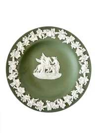 Vintage Wedgwood Sage Green Jasperware Muses Watering Pegasus Dish